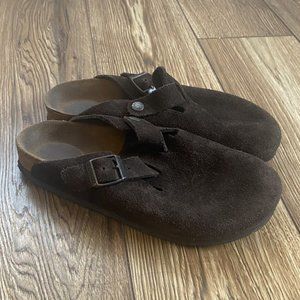 Birkenstock Dark Brown Suede Mules